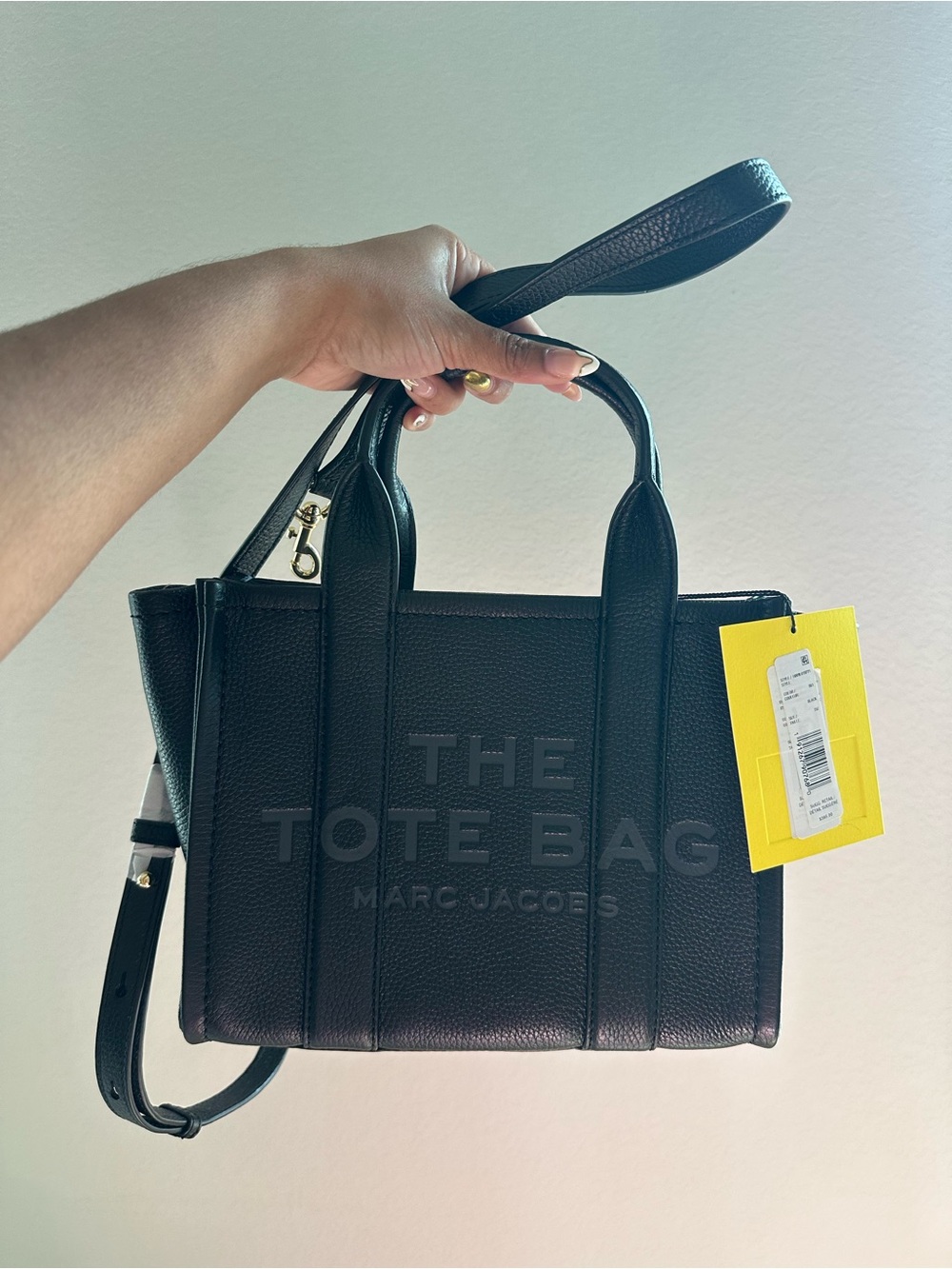 Marc Jacobs Black The Tote Bag Mini Leather Top-Handle with Strap